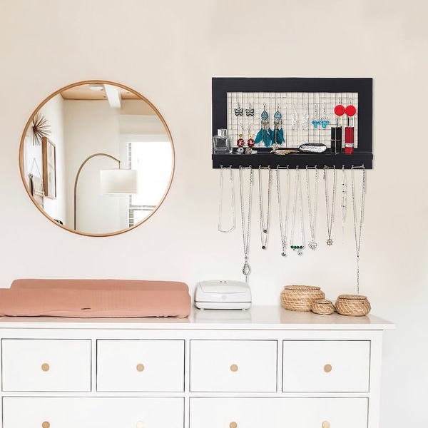 Jewelry shelf with hooks outlet