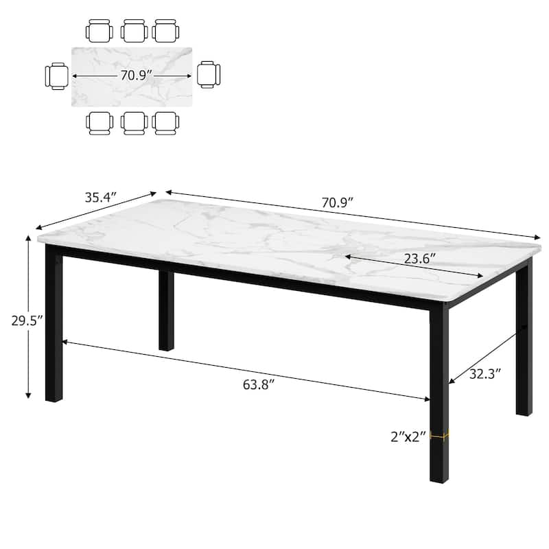 Industrial Dining Table, Large Dining Table for Kitchen