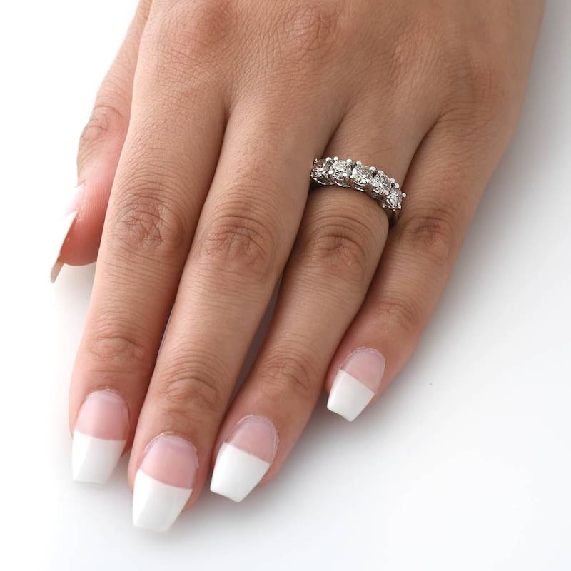 1 1/2ct Diamond Wedding Anniversary Band White Gold Ring