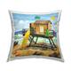 Stupell Lifeguard Hut Ocean Waves Printed Outdoor Throw Pillow Design ...