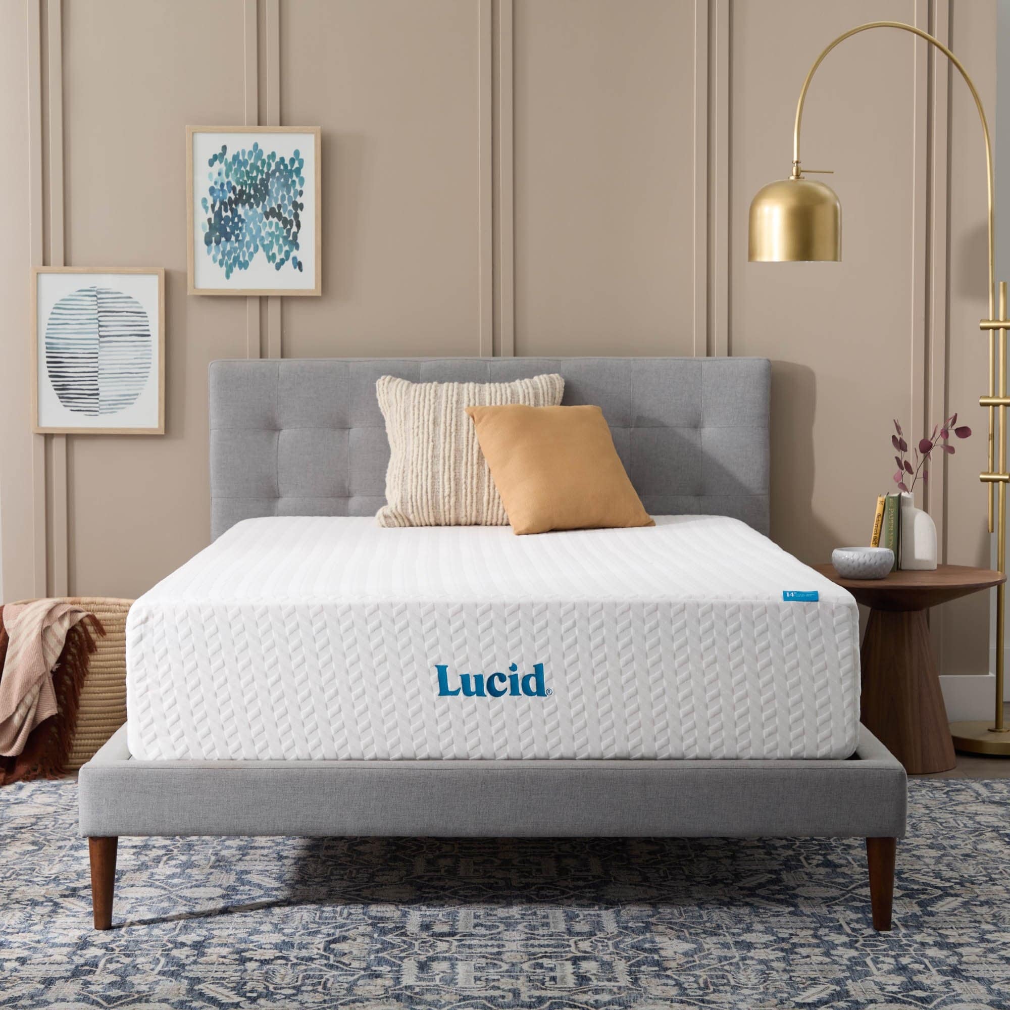 Lucid SureCool 14-inch Gel Memory Foam Mattress, Medium-Firm Feel, Made in the USA