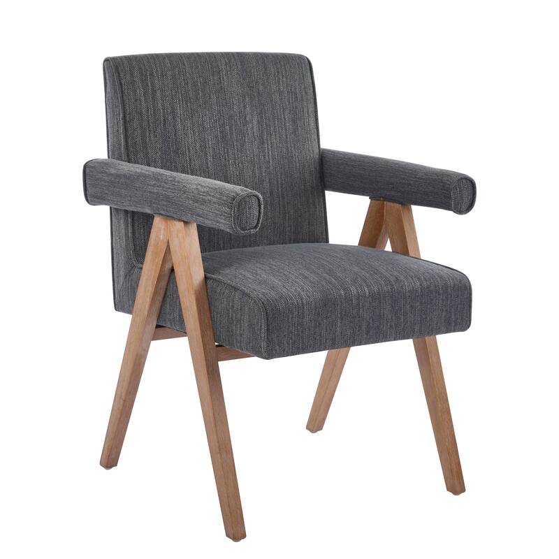 Roomfitters Modern Fabric Dining Armchair with Cushioned Seat, Mid-Century Accent Chair for Dining or Living Spaces