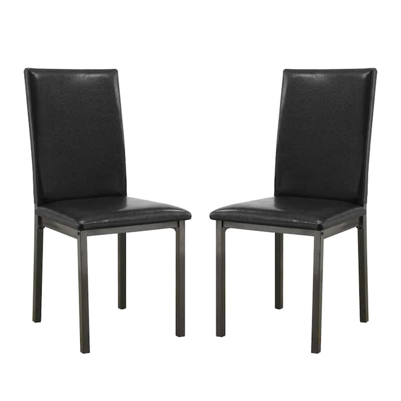 Set of 2 Leatherette Upholstered Side Chairs