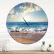 preview thumbnail 7 of 7, Designart 'Sea Sunset' Oversized Coastal Wall CLock 29 in. wide x 29 in. high