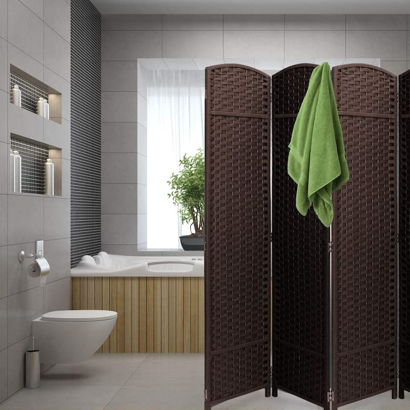 Room Divider Folding Privacy Screen Tall Partition Foldable Wall 8 Panel - 96” L x 19.50” W x 69” H