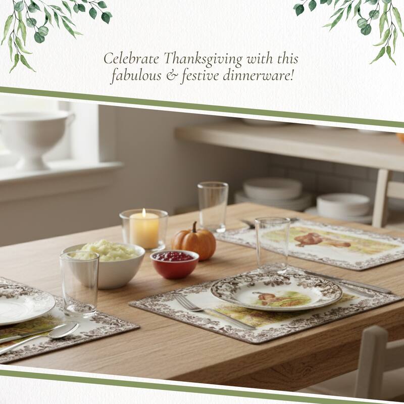 Pimpernel Set of 4 Spode Woodland Placemats - 15.7 inches x 11.7 each