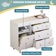 preview thumbnail 11 of 10, Wood Nursery Baby Dresser,White Bedroom Dresser with 5 Drawers,38"H
