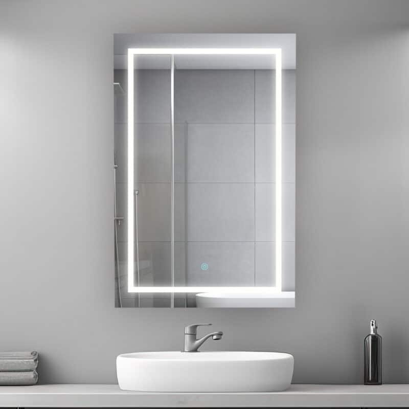 AQUADOM Royale Plus 24W Bathroom Led Lighted Medicine Cabinet Defogger, 3X LED Adjustable Magnifying Mirror, Electrical Outlets.