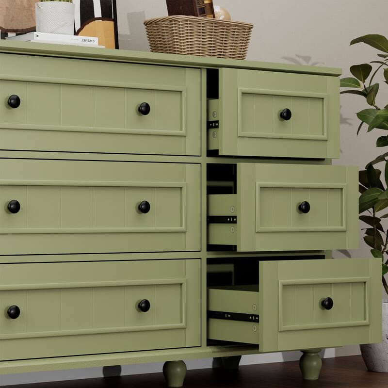 Vintage 9-Drawer Dresser Retro Storage Cabinet with Solid Legs