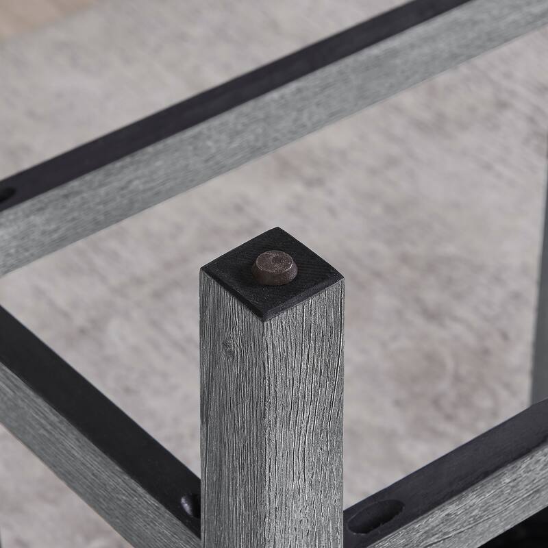 59" Bar Table Set with Power Outlet, Industrial Breakfast Table with 3 Stools, 4 Piece Counter Height Bar Table and Chair Set