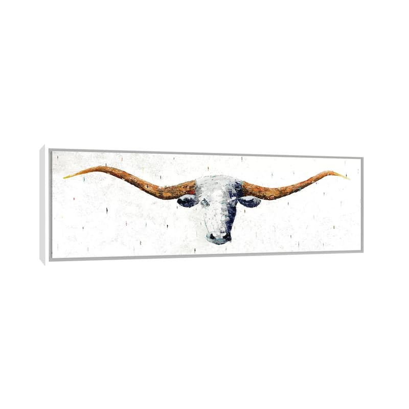 iCanvas "Longhorn" by Marvin Pelkey Framed Canvas Print - White - 16x48