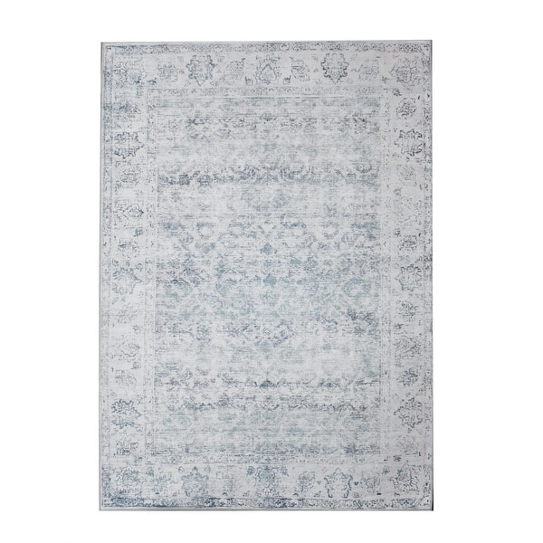 slide 2 of 3, Chloe 7'6" x 10'2" ft Handwoven Indoor Rug, Blue/Grey - 7'6" x 10'2" ft