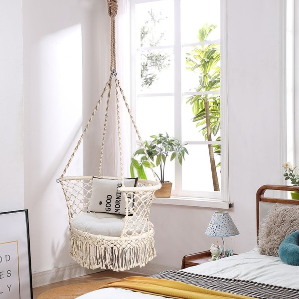 Macrame hanging shop hammock chair