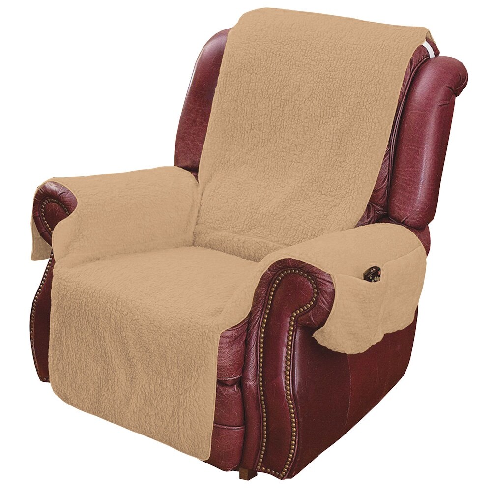 Recliner Chair Cover Protector With Pockets For Remotes And Cellphones Camel 75 In X 23 In Overstock 28519774