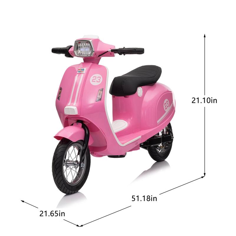 24V 250W Powerful Electric Scooter W/12" Air-Filled Tires,Hand Accelerator & Brake,Dual Rear Suspension, Recommended age: 8+