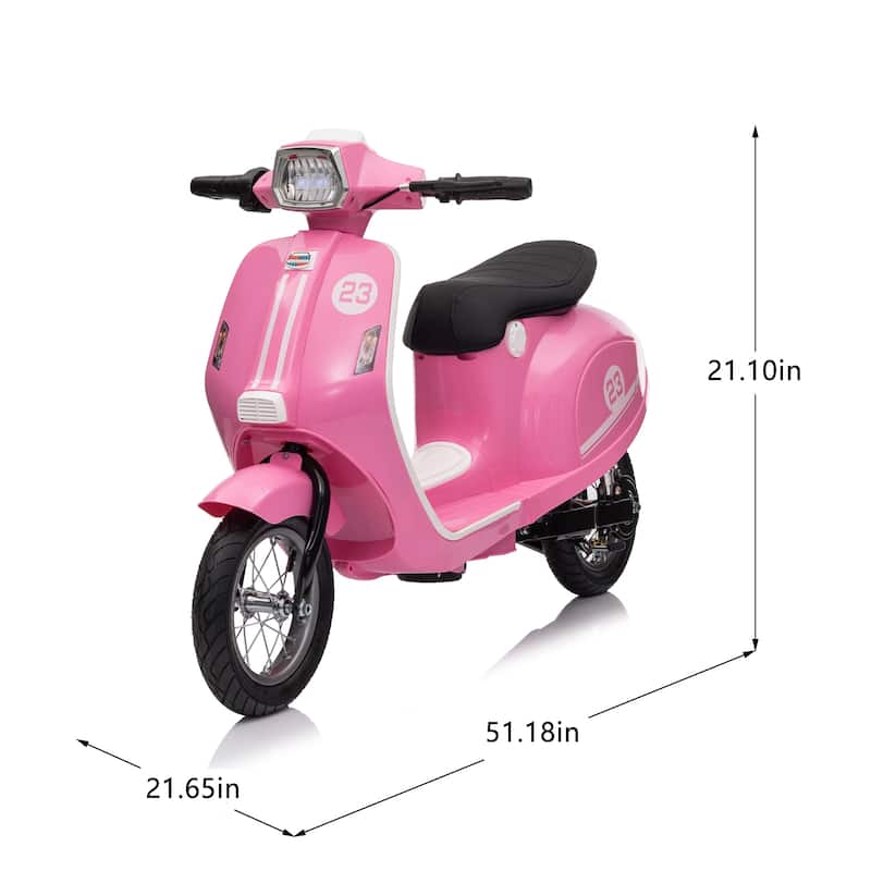 24V 250W Powerful Electric Scooter W/12" Air-Filled Tires,Hand Accelerator & Brake,Dual Rear Suspension,High/Low Speed