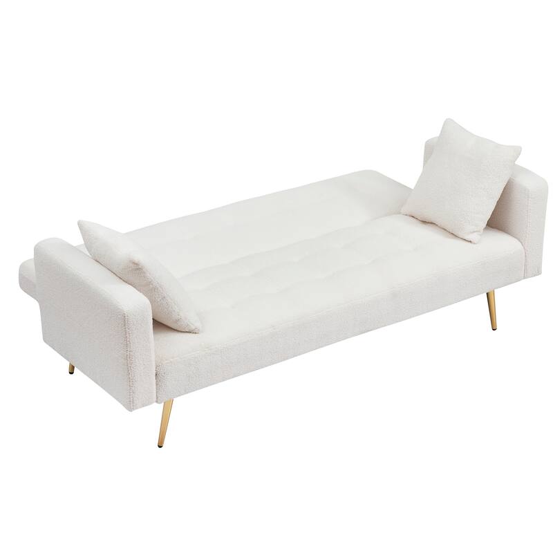 71.7" Teddy Velvet Sofa Bed with Two Deluxe Cushions
