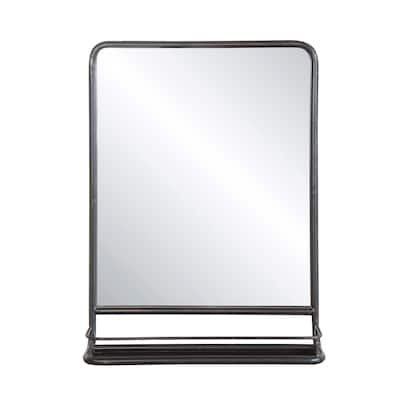 Metal Framed Wall Mirror with Shelf