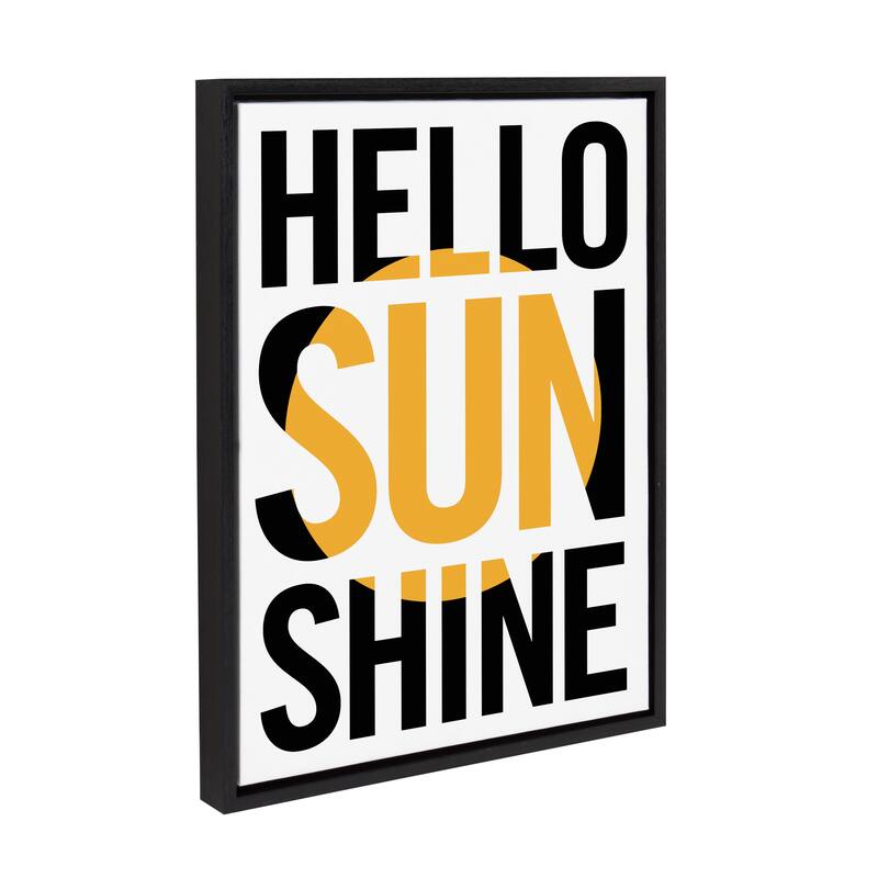 Kate and Laurel Sylvie Hello Sunshine Framed Canvas By Rocket Jack