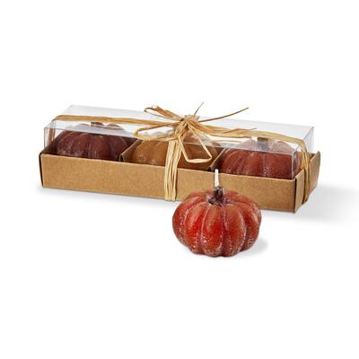 Pumpkin Tealight Candles - Orange Paraffin Wax, 2-Hour Burn Time, Perfect for Fall & Harvest Decor, 1.75" x 1.75" x 1.75"