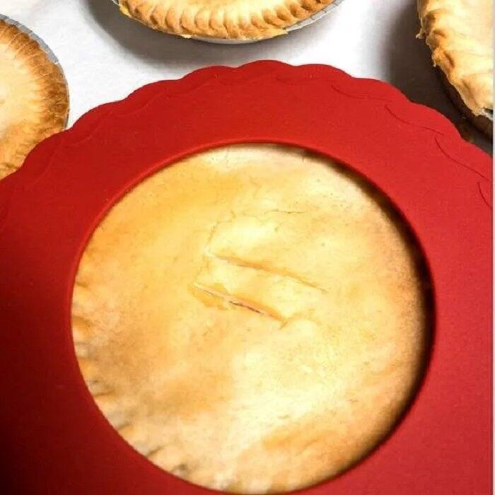 Norpro 6-inch Silicone Mini Pie Pan Shields, Set of 4, Keeps Pie Crust from Burning