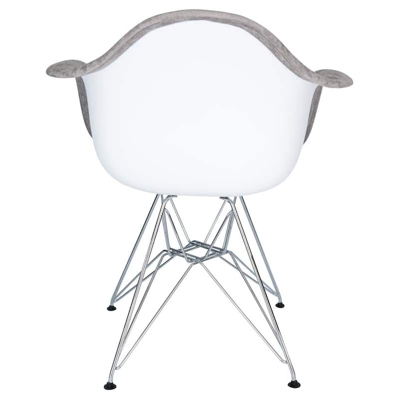 Willow Velvet Accent Armchair with Eiffel Chrome Base Set of 2 by LeisureMod