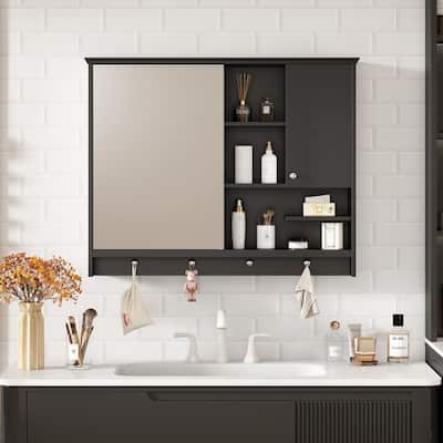 36 Inch Wall Mounted Medicine Cabinet, Bathroom Storage Cabinet with Mirror Door and Adjustabl Shelf