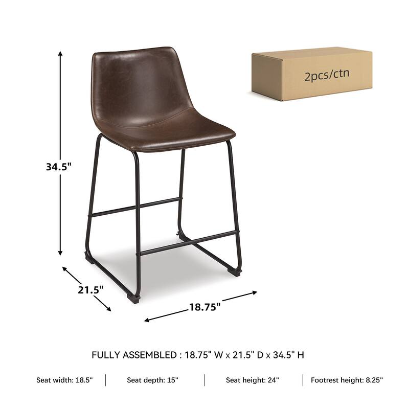 Signature Design by Ashley Centiar Counter Height Bar Stools (Set of 2)