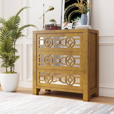 Storage Cabinet with Decorative Mirror