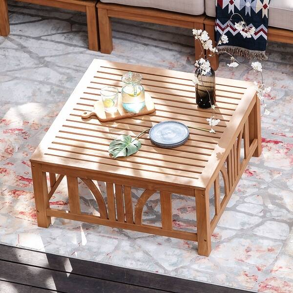 Cambridge Casual Lowell 8-piece Teak Patio Sectional Set with Cushion