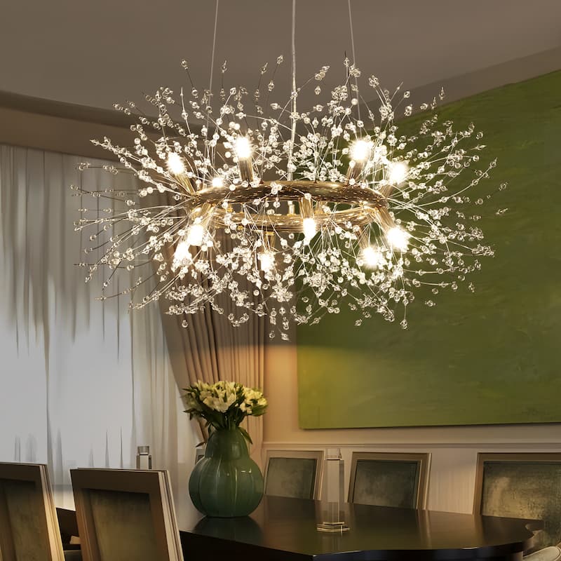 12/20-Light Modern Firework Dandelion Crystal Chandelier(Bulb Included)
