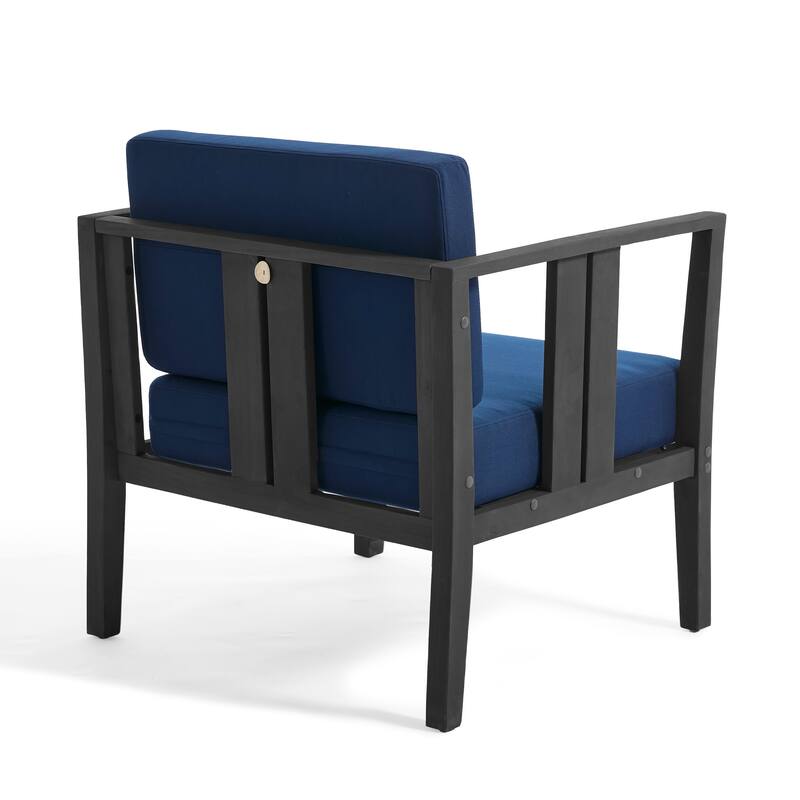 Outdoor Teak Solid Wood Patio Furniture Set Loveseat Armchair Table Collection