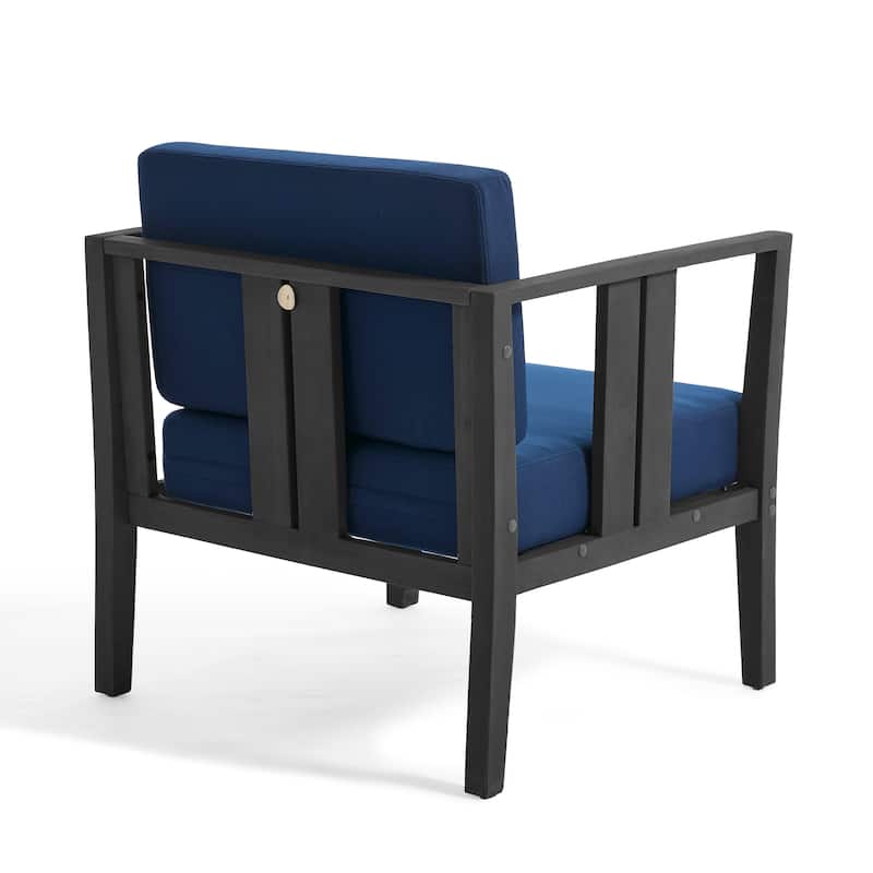 Uixe 3-piece Teak Solid Wood Outdoor Arm Chairs with Side Table Set