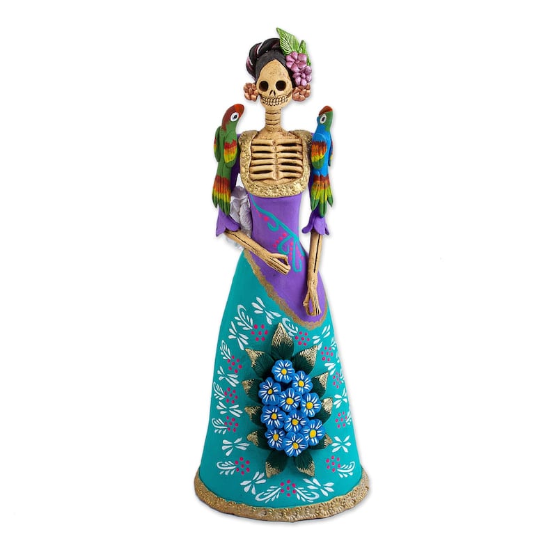Novica Handmade La Catrina Graciela Ceramic Sculpture