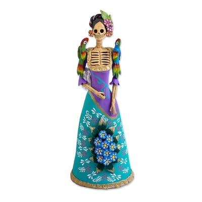 Novica Handmade La Catrina Graciela Ceramic Sculpture
