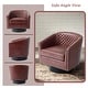 preview thumbnail 37 of 79, 2 Set Tufted PU Vegan Leather Swivel Barrel Chair with Nailheads Trim