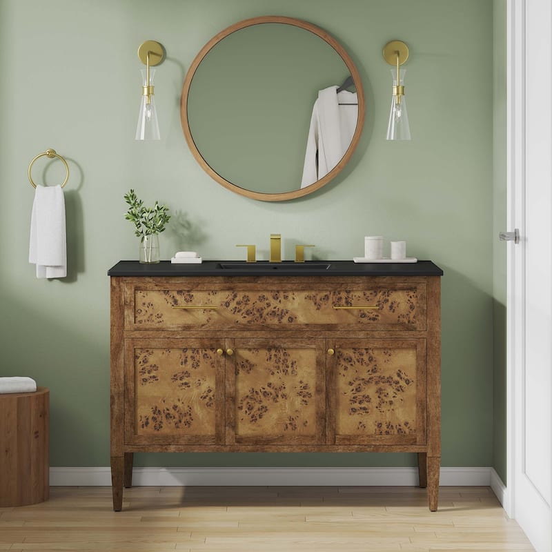 Elysian Bathroom Cabinet Basin Not Included - 48" Single - Black Brown