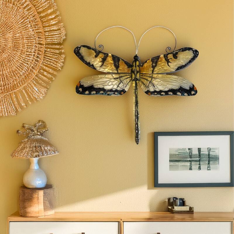 Dragonfly Wall Decor Gold And Blue