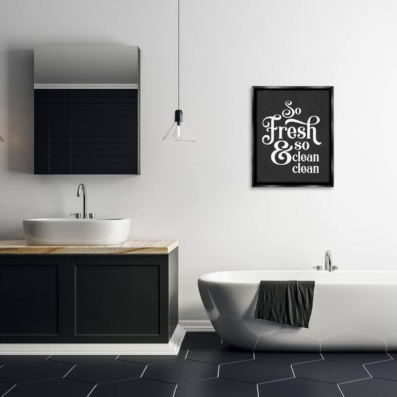 Stupell So Fresh So Clean Laundry Phrase Vintage Typography Floater Frame - Grey