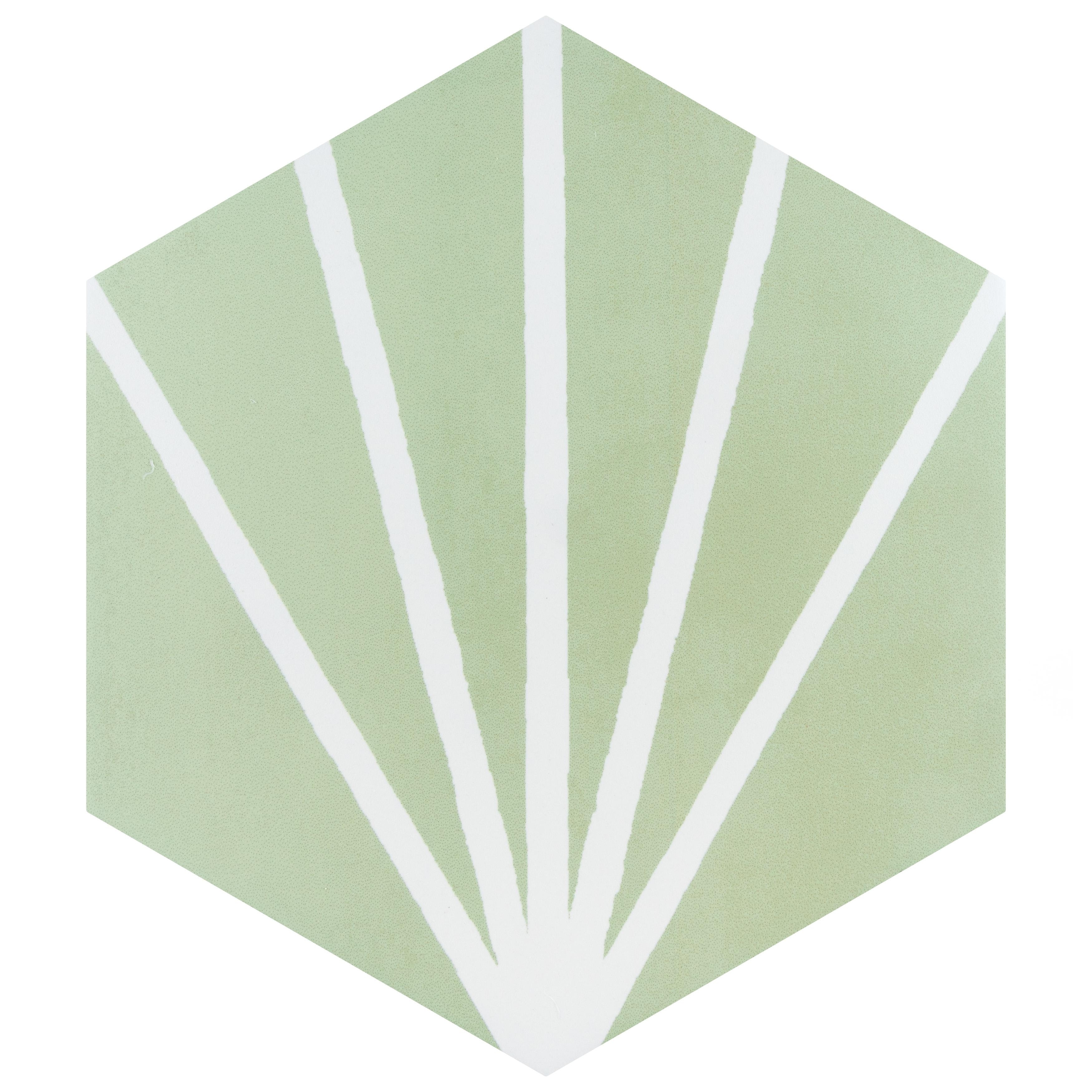 Merola Tile Horizon Dusk Hex Verde 7-3/4" x 9" Porcelain Floor and Wall Tile