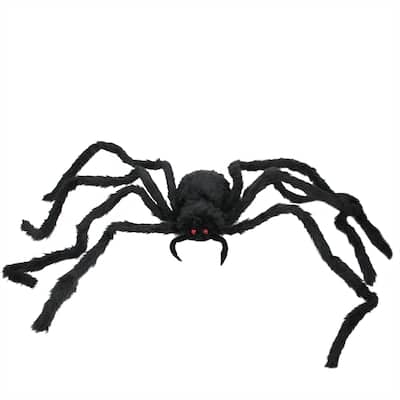 48" Black Spider with LED Flashing Eyes Halloween Decoration