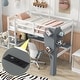 preview thumbnail 2 of 6, White Twin Wood Loft Bed with Desk, Bookcase, Charging Station