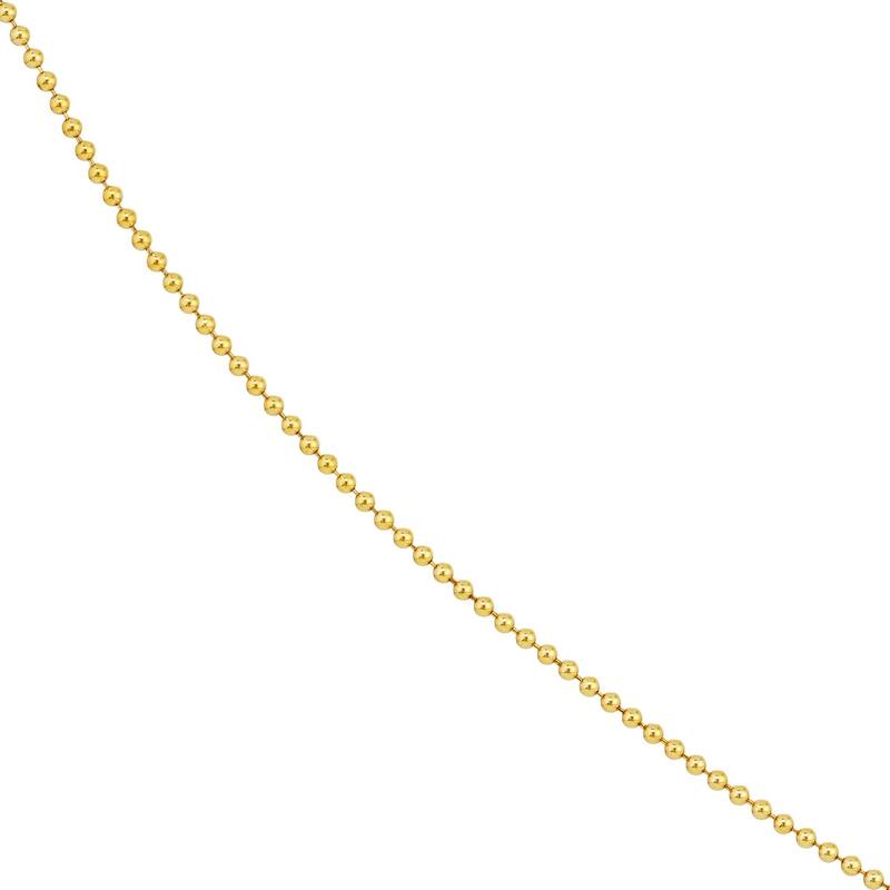 Curata 14k Yellow Gold 1.5mm Diamond Cut Bead Chain Necklace (Lobster) Options: 16 18 20