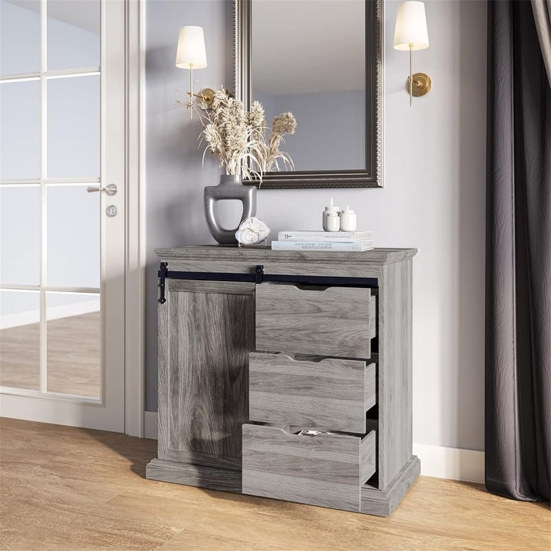 Sideboard Buffet Cabinet - 15.7"D x 31.5"W x 31.8"H
