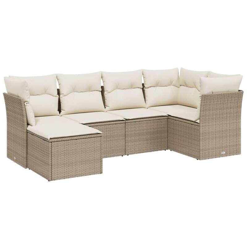 vidaXL Garden Sofa Set Beige/Black/Brown/Grey