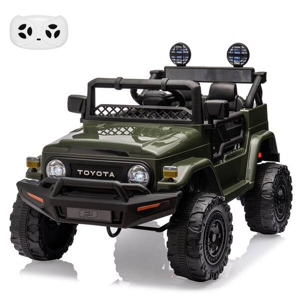 slide 2 of 7, 12V Ride on Car for Kids, Licensed Toyota Ride on Truck Green - Assembly Required - 5-7 Years