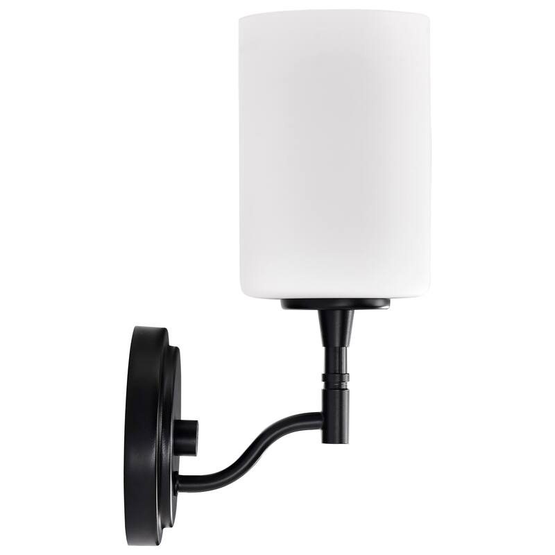 Liam 1 Light Vanity Matte Black White Opal Glass - Matte Black