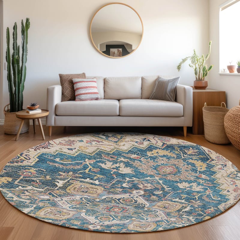Machine Washable Indoor/ Outdoor Chantille Traditional Boho Rug