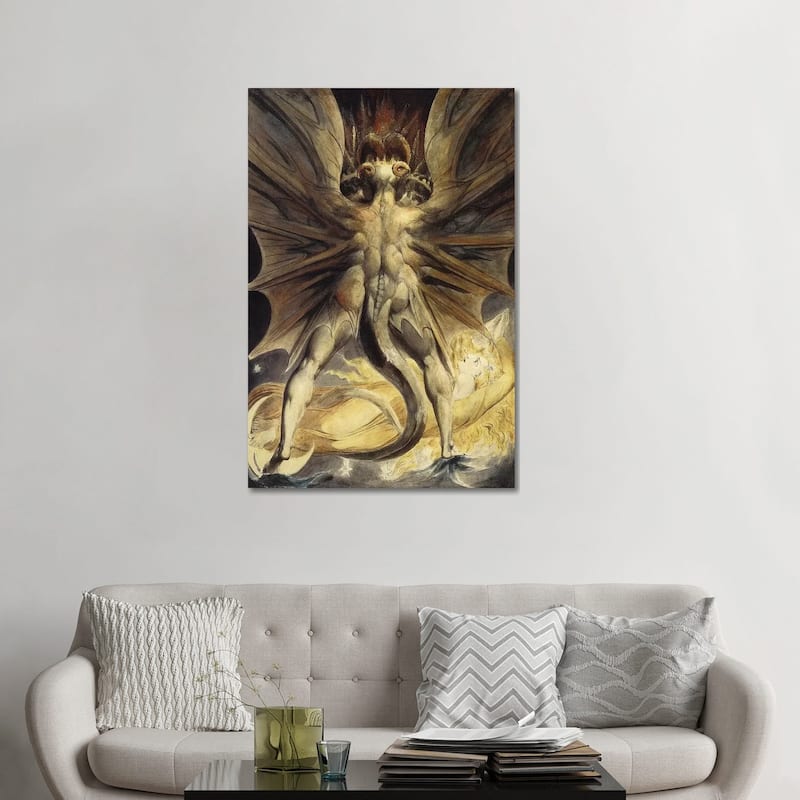 iCanvas "The Great Red Dragon and the Woman Clothed in the Sun, c. 1803-1805" by William Blake Canvas Print - 48x32x1.5