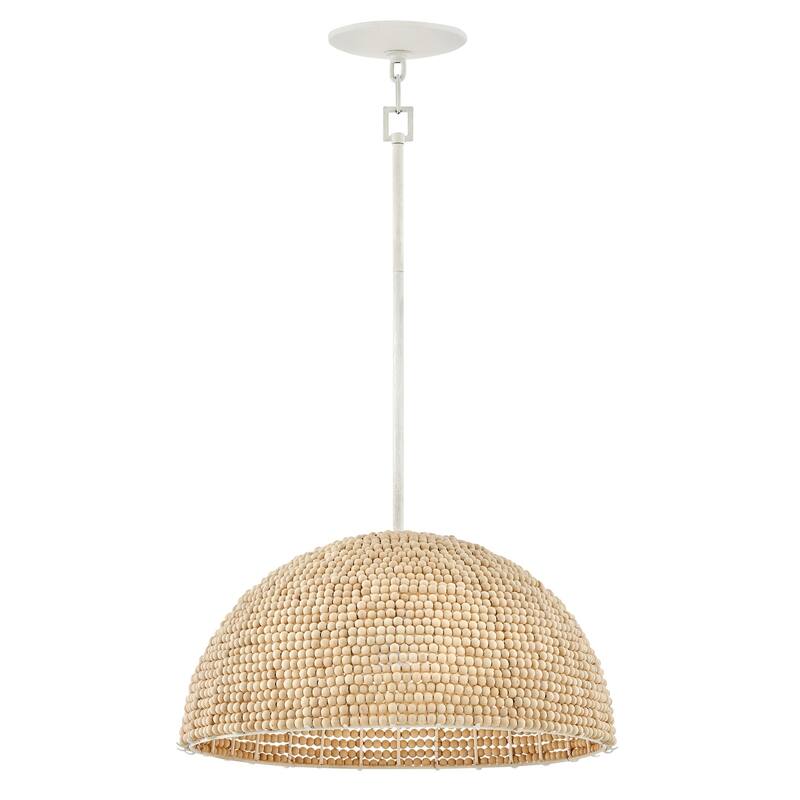 Hinkley Lighting 38464 Dalia 20" Wide Wood Pendant with Beaded Shade